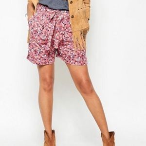 Free People Layla Shorts Blue Slate Floral Sm NWT